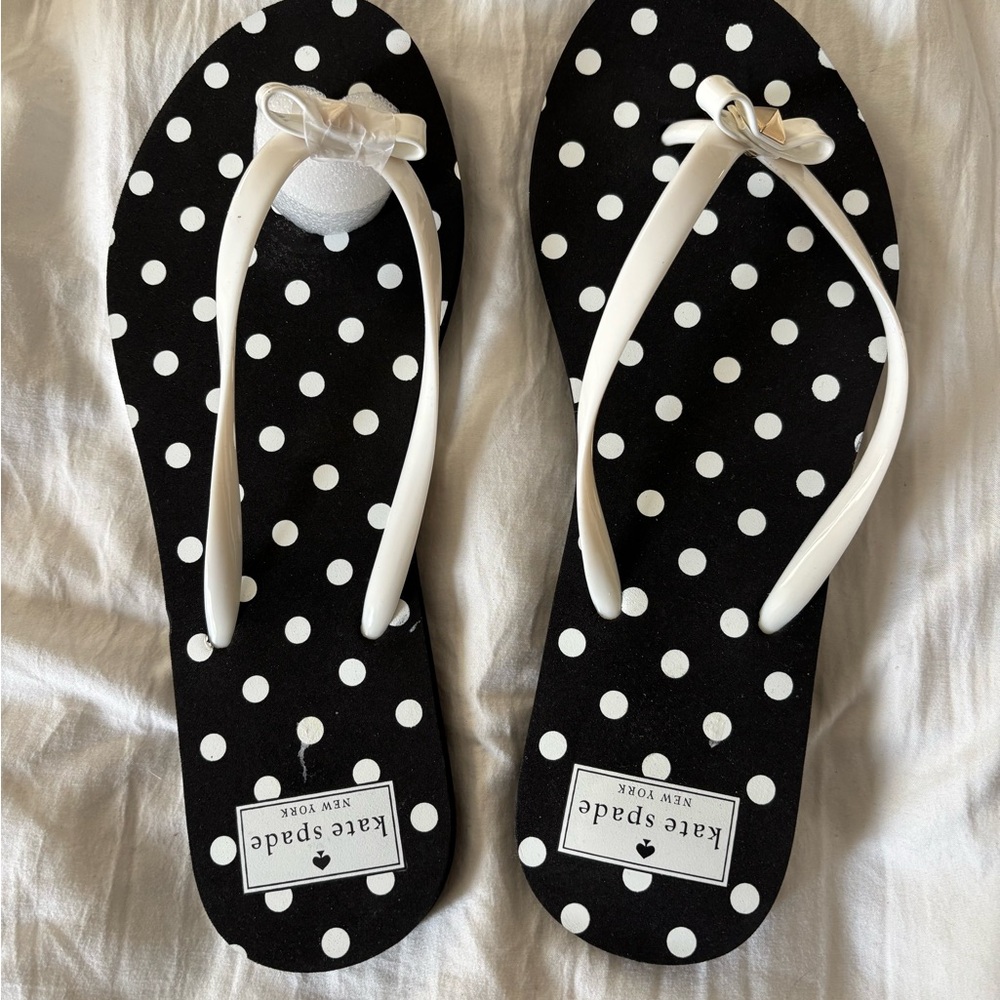 Kate Spade Black and White Polka Dot Sandals